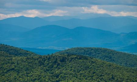 Layers of mountains.