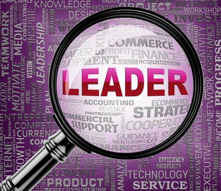 Leader Magnifier Shows Leadership Magnify And Initiative