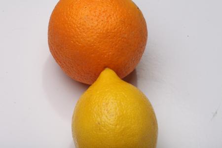 Lemon and Orange Isolated on white