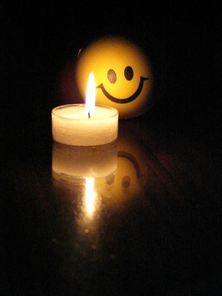 Little candle with funny face