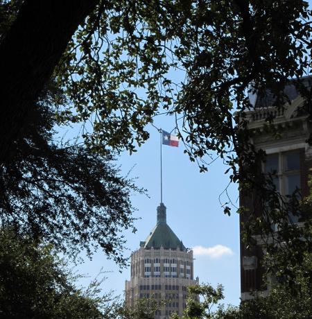 Lone Star Flag on the Building