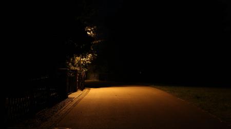 Lonely street at night
