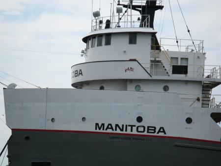 Looking north at the lake freighter Manitoba, moored in the Polson slip -b.jpg