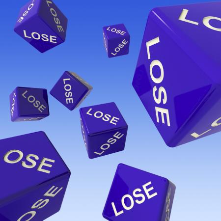 Lose Dice Background Showing Failure