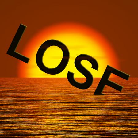 Lose Word Sinking Representing Defeat And Loss