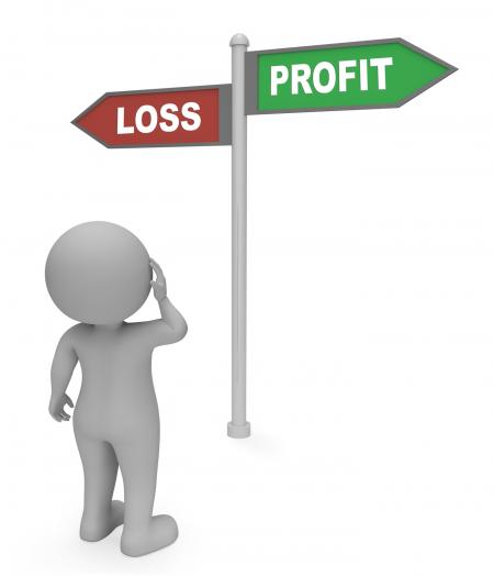Loss Profit Sign Shows Earn Profit 3d Rendering