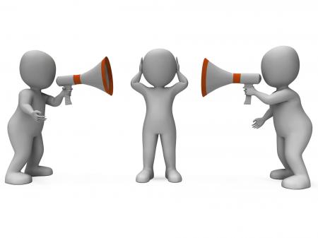 Loud Hailer Characters Show Megaphone Attention Explaining And Bullyin