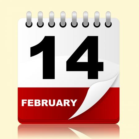 Love Calendar Means Valentines Day And 14Th