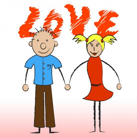 Love Couple Indicates Compassionate Devotion And Fondness