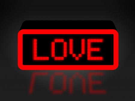 Love Neon Sign Shows Compassion Compassionate And Affection