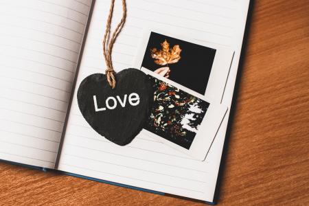 Love Printed Heart Shaped Book Mark