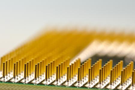 Macro Photography of Processor Pins