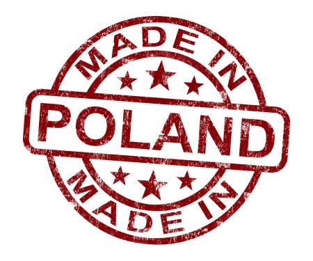 Made In Poland Stamp Shows Polish Product Or Produce