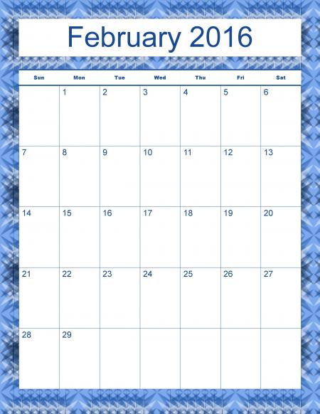 Madison's Peak February 2016 Calendar