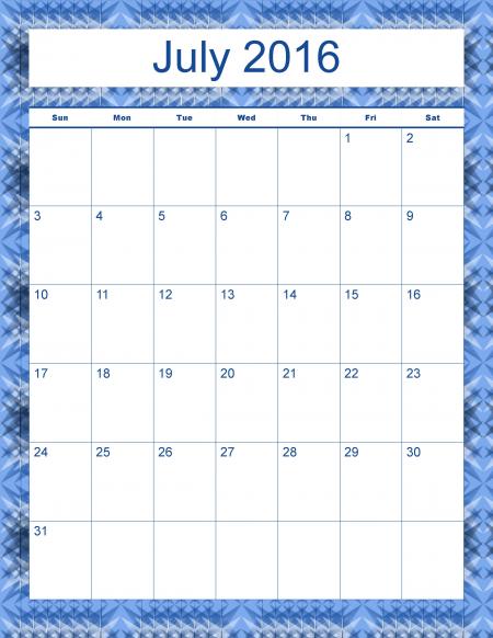 Madison's Peak July 2016 Calendar