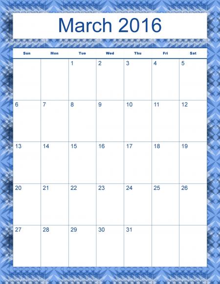 Madison's Peak March 2016 Calendar