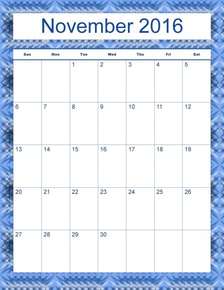 Madison's Peak November 2016 Calendar