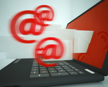 Mail Signs Leaving Laptop Showing Outgoing Messages