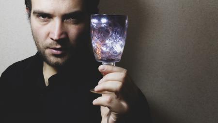 Man holding wine glass