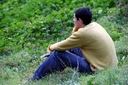 Man in grass