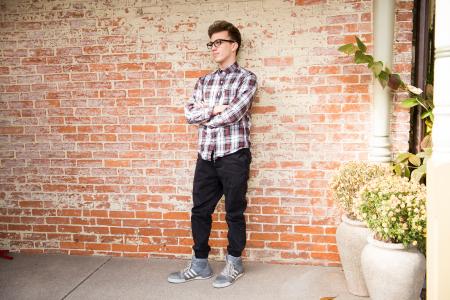 Man In Plaid Long-sleeved Shirt