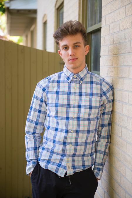 Man In White And Blue Plaid Dress Shirt