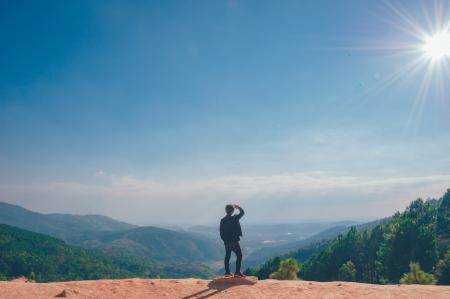 Man Looking on the Cliff