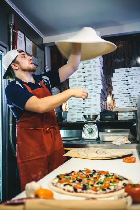 Man Making Pizza Dough