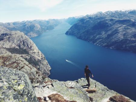 Man Standing on a Cliff