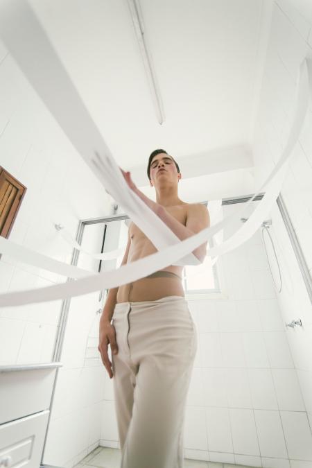 Man Wearing Beige Pants