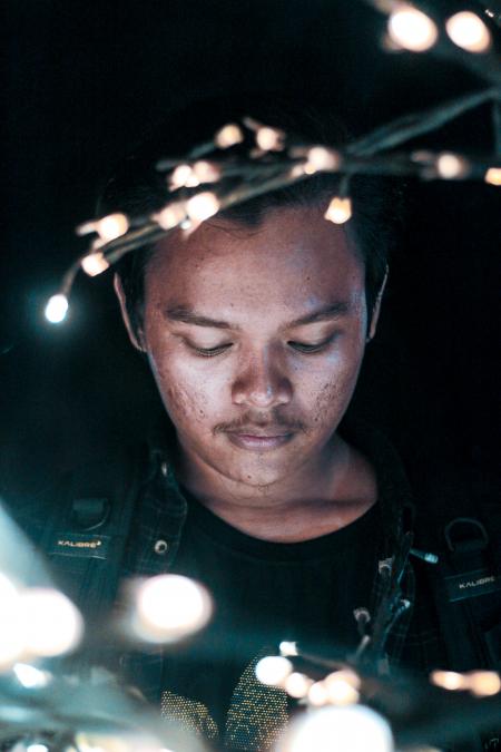 Man Wearing Black Backpack