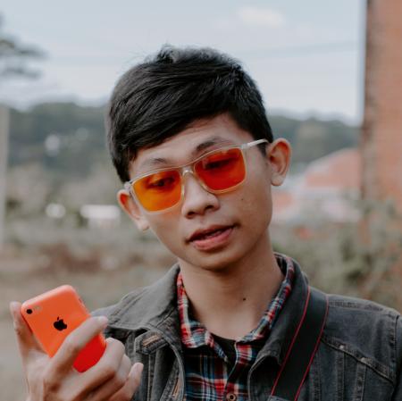 Man Wearing Blue Denim Jacket