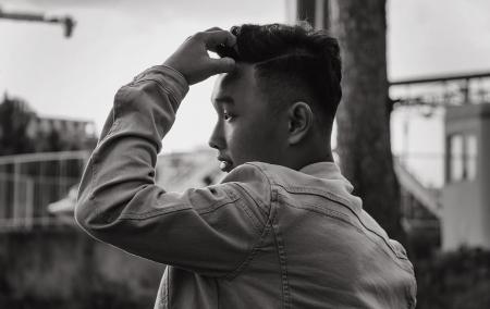 Man Wearing Denim Jacket