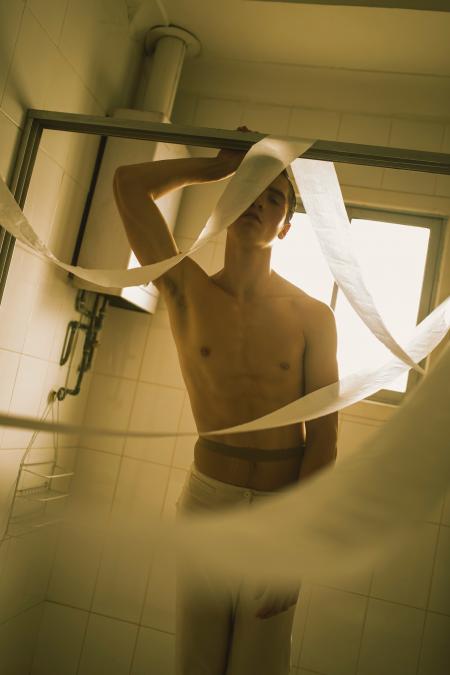 Man Wearing Gray Pants Taking Selfie