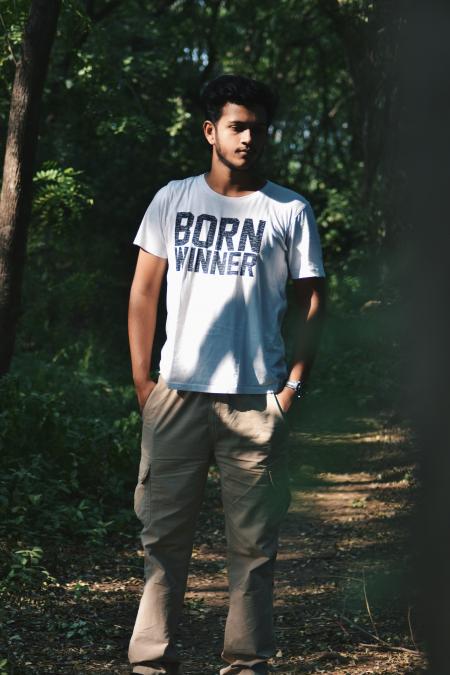 Man Wearing White Shirt and Brown Cargo Pants