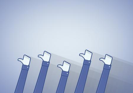 Many thumbs up icon - Liking on the social media networks