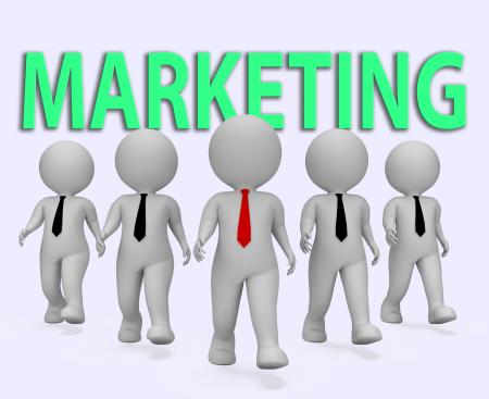 Marketing Businessmen Indicates Businessman Media And Promotions 3d Re