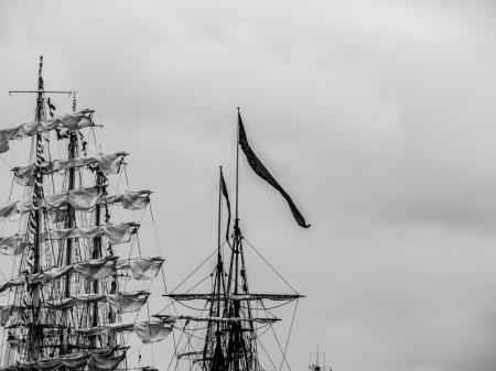 Masts with a huge flag
