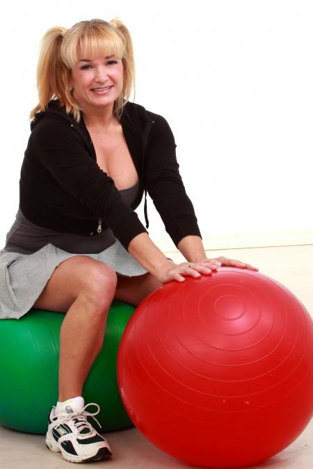 Mature woman with balls