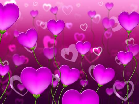 Mauve Hearts Background Represents Valentine Day And Backgrounds