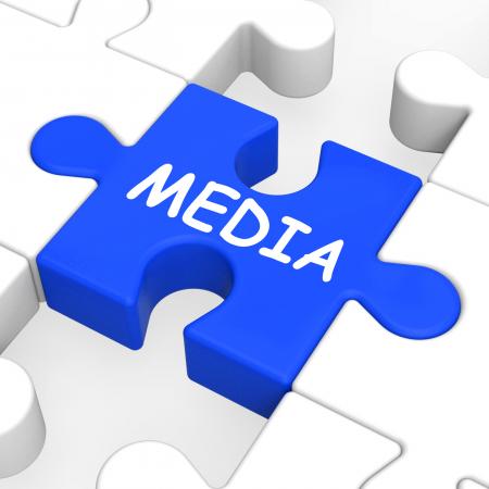 Media Jigsaw Shows Multimedia Newspapers Radio Or Tv