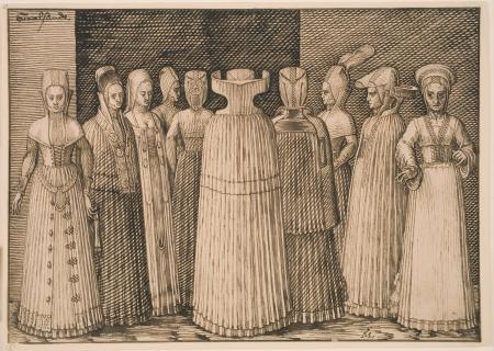 Melchior Lorck (1526/27-88), Ten Women of Stralsund, 1571/73. kks1966-13