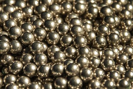 Metal balls close up