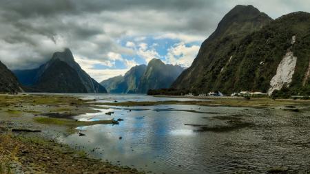 Milford Sound on a stormy day.