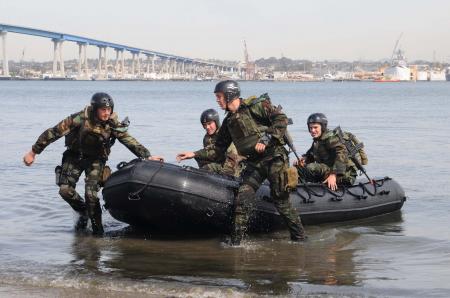 Military Boat in the River