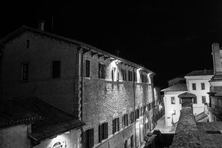 Monochrome Photo of Concrete Houses