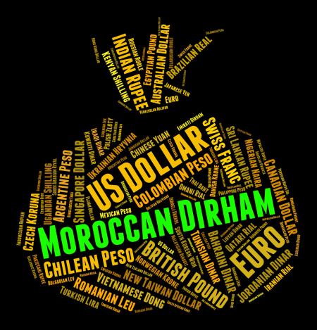 Moroccan Dirham Shows Morocco Dirhams And Currencies