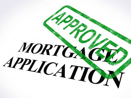 Mortgage Application Approved Stamp Shows Home Loan Agreed