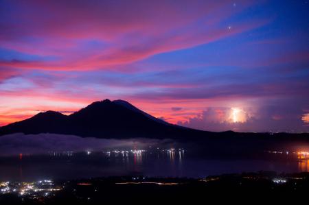 Mountain Beside Body of Water during Sunset