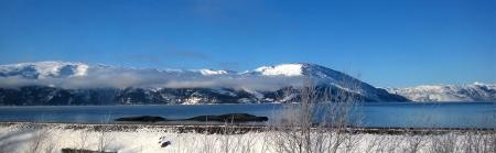 Mountain Coated With Snow Under Blue Sky